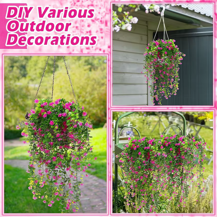 Plantes artificielles en plastique Eucalyptus camélia mariage noël extérieur jardin maison