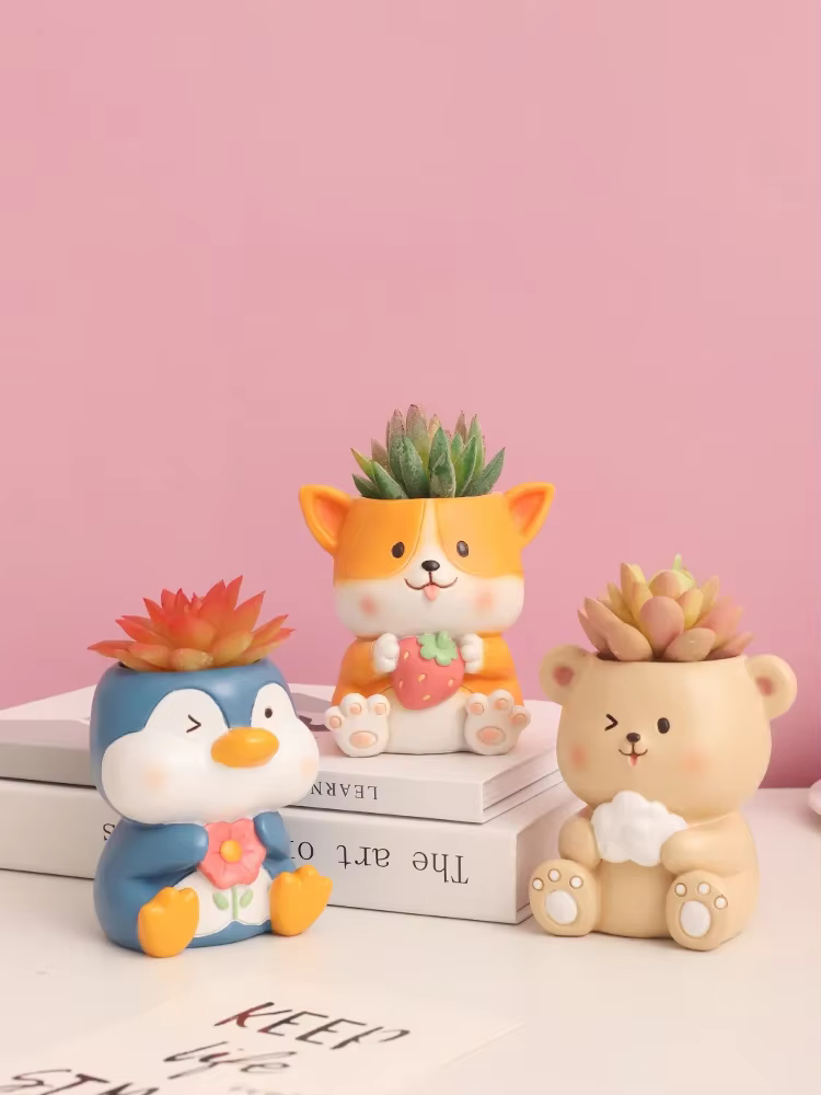 Jardinière d'animaux mignons pour plantes succulentes