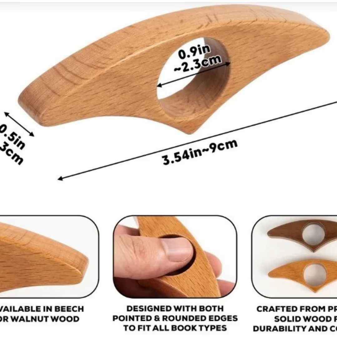 1 pièce d'accessoire de lecture pour lecteurs paresseux à une main, marque-page en bois pour le pouce, marque-page d'aide à la lecture, clip de page portable et presse-livre