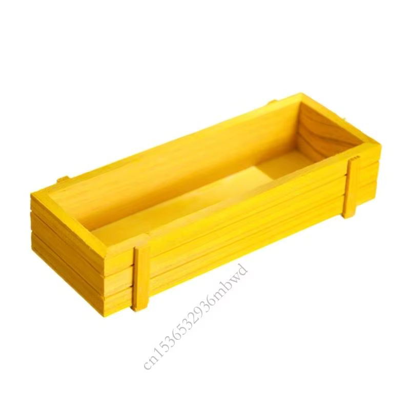 K43D Pot fleur en bois naturel durable avec trous flux d'air idéal pour les herbes cacti faciles à déplacer décoration
