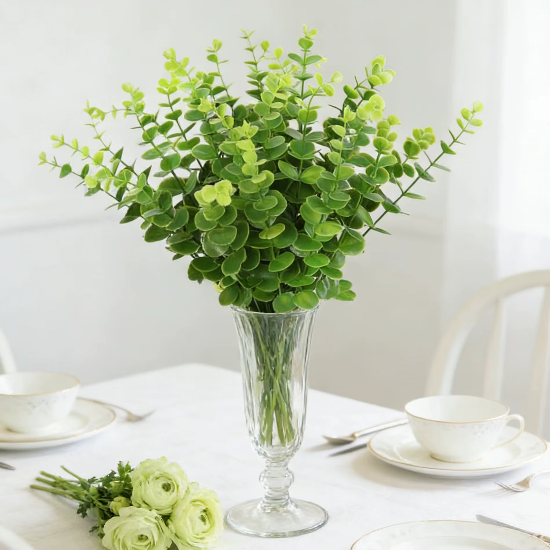 10/20 pièces de feuilles d'eucalyptus artificielles multicolores
