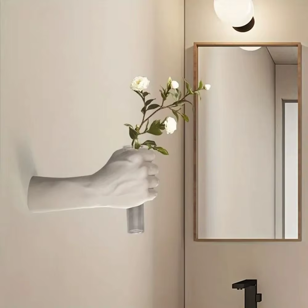 Vase à fleurs à main en résine
