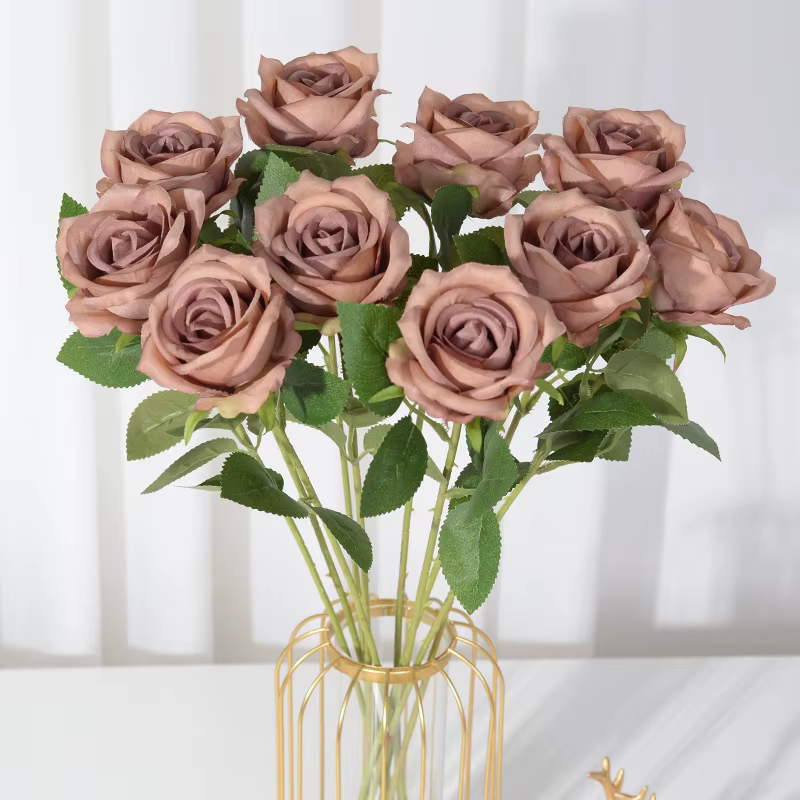 Roses artificielles en soie