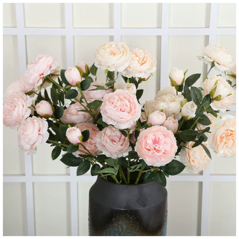 Branche de fleurs artificielles de pivoine