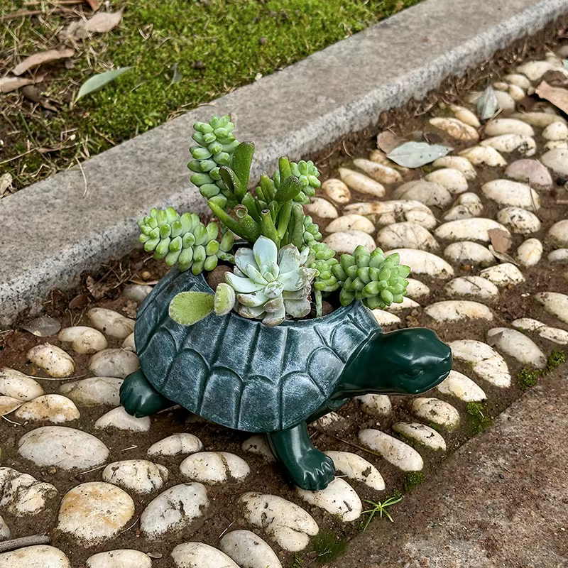 Pot de fleurs tortue mignon