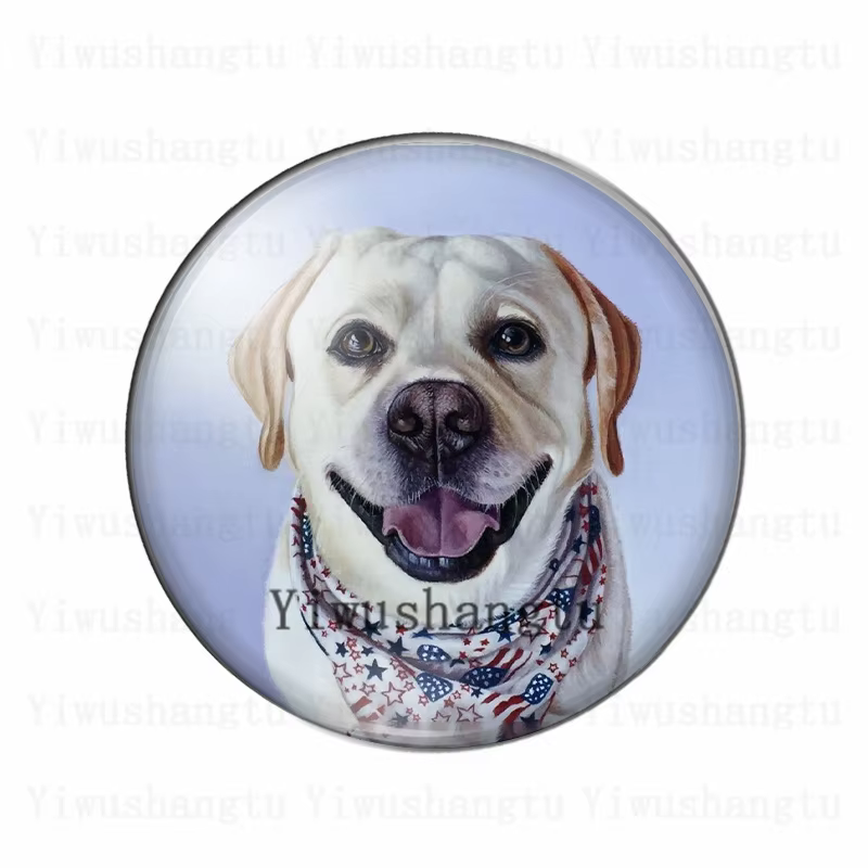 Cabochon animal tête de chien mignon 12mm/20mm/25mm/30mm photo ronde cabochon en verre démo dos plat résultats de fabrication