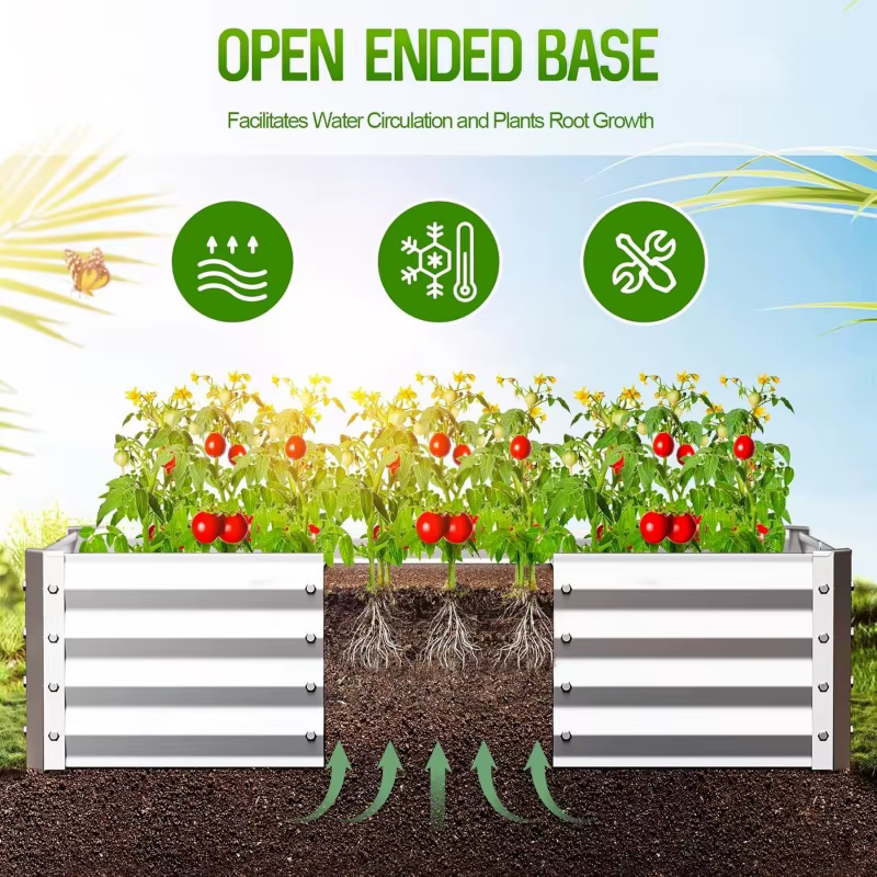 Kit de jardinière en acier galvanisé 4x2x1 pieds