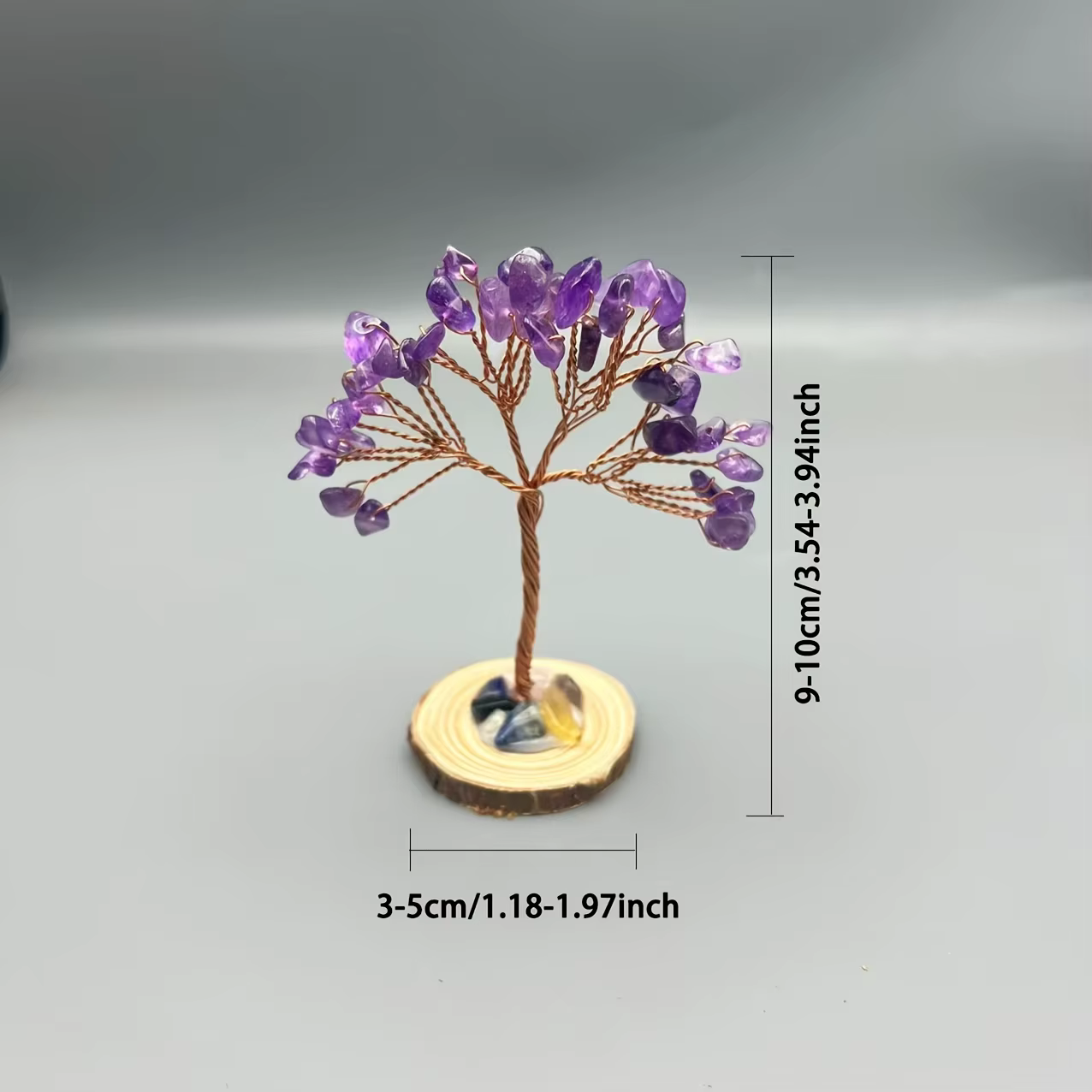 Arbre à argent en pierre naturelle, base colorée, décoration d'intérieur