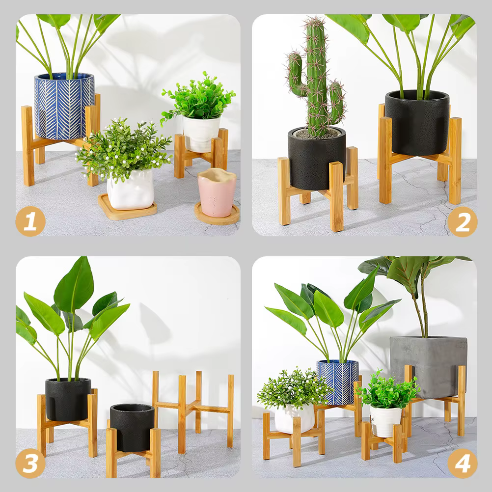 Support de pot de fleurs en bois créatif