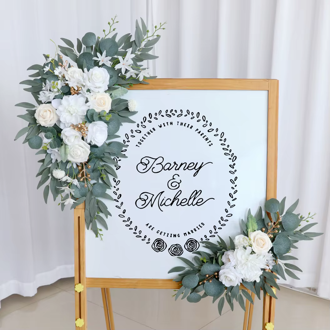 Yannew-Fleurs de signe de bienvenue de mariage