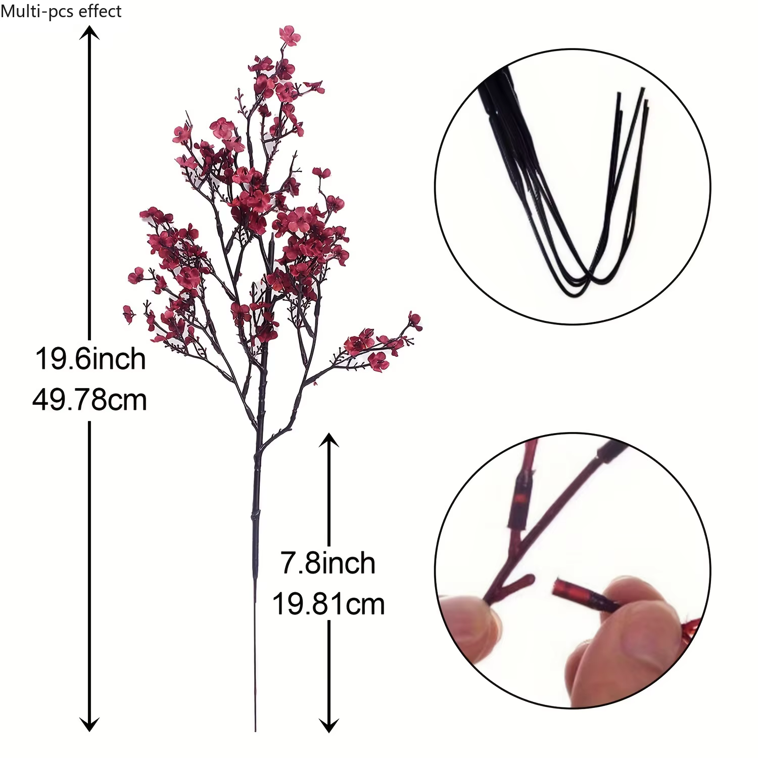 Bouquets de fleurs artificielles luxueux en tissu bordeaux pour mariages élégants