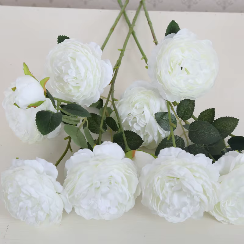 Branche de fleurs artificielles de pivoine