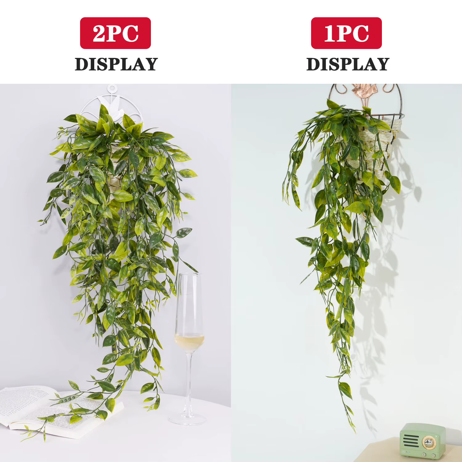 Plante suspendue en rotin d'eucalyptus artificiel