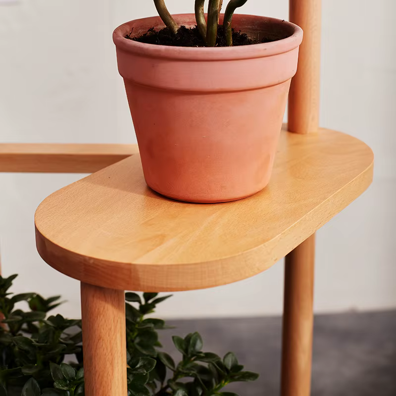 Support pour plantes d'intérieur en bois massif