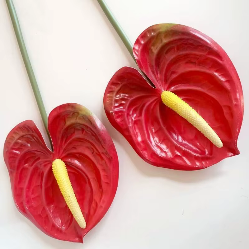 Bouquets de fleurs d'anthurium artificielles en PU