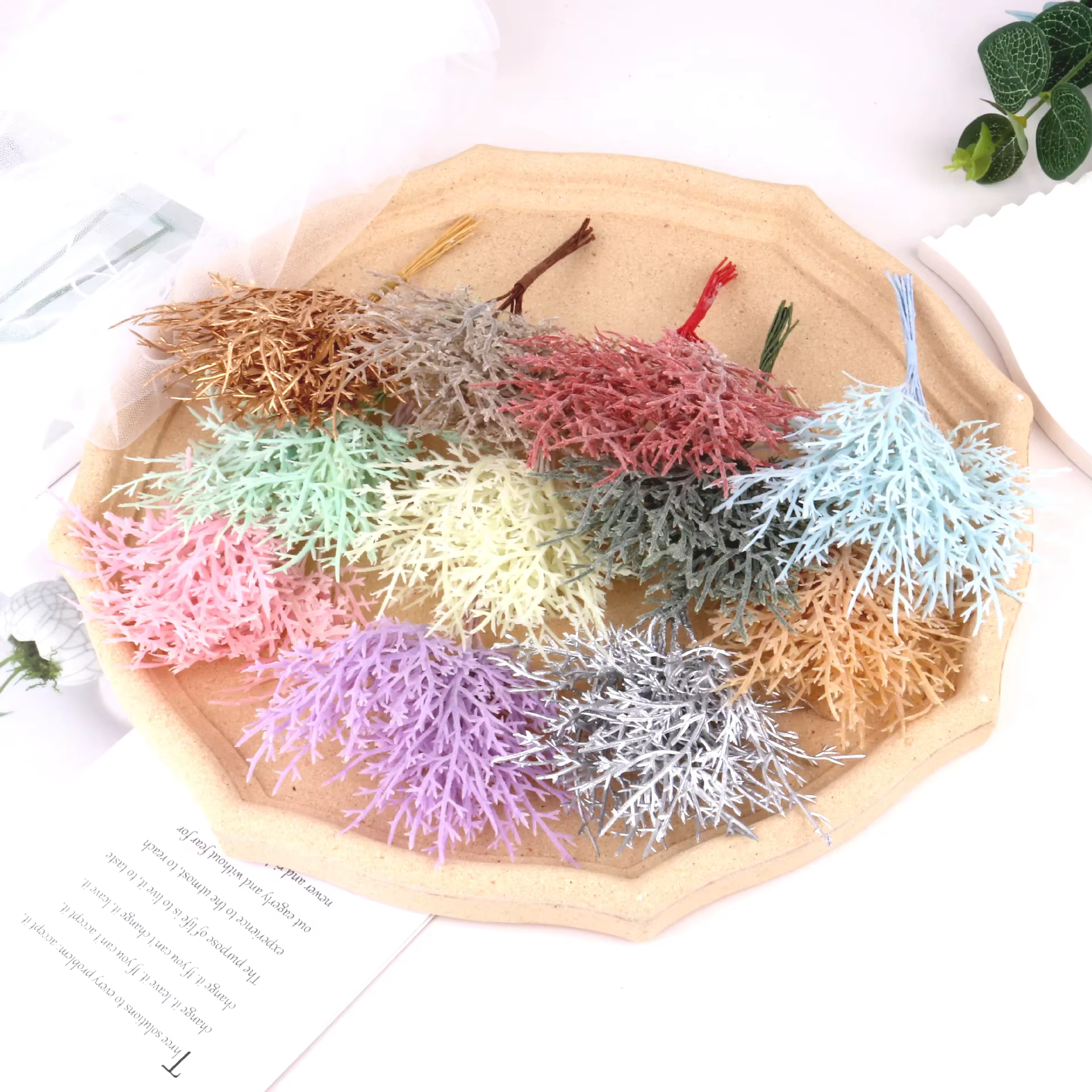 Vases à feuilles de Noël pour décoration intérieure