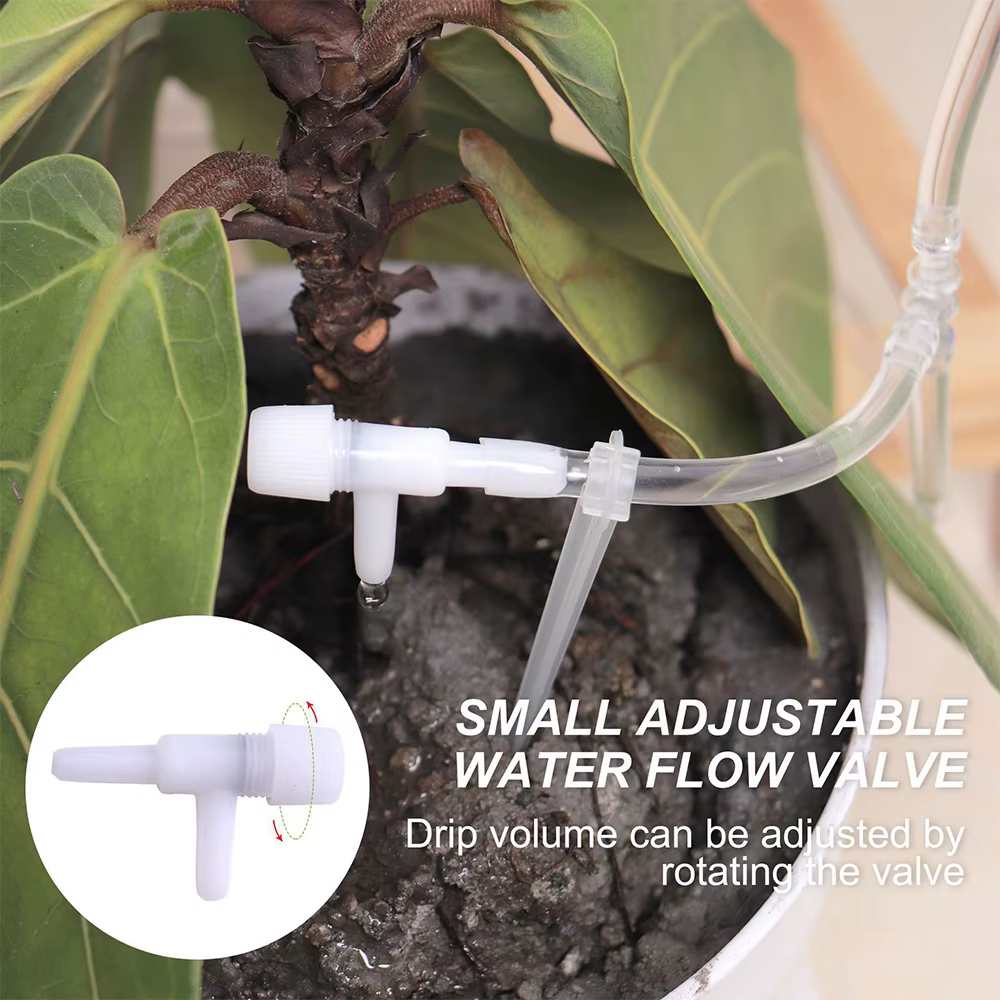 Kit d'irrigation goutte-à-goutte pour jardin avec vanne de régulation