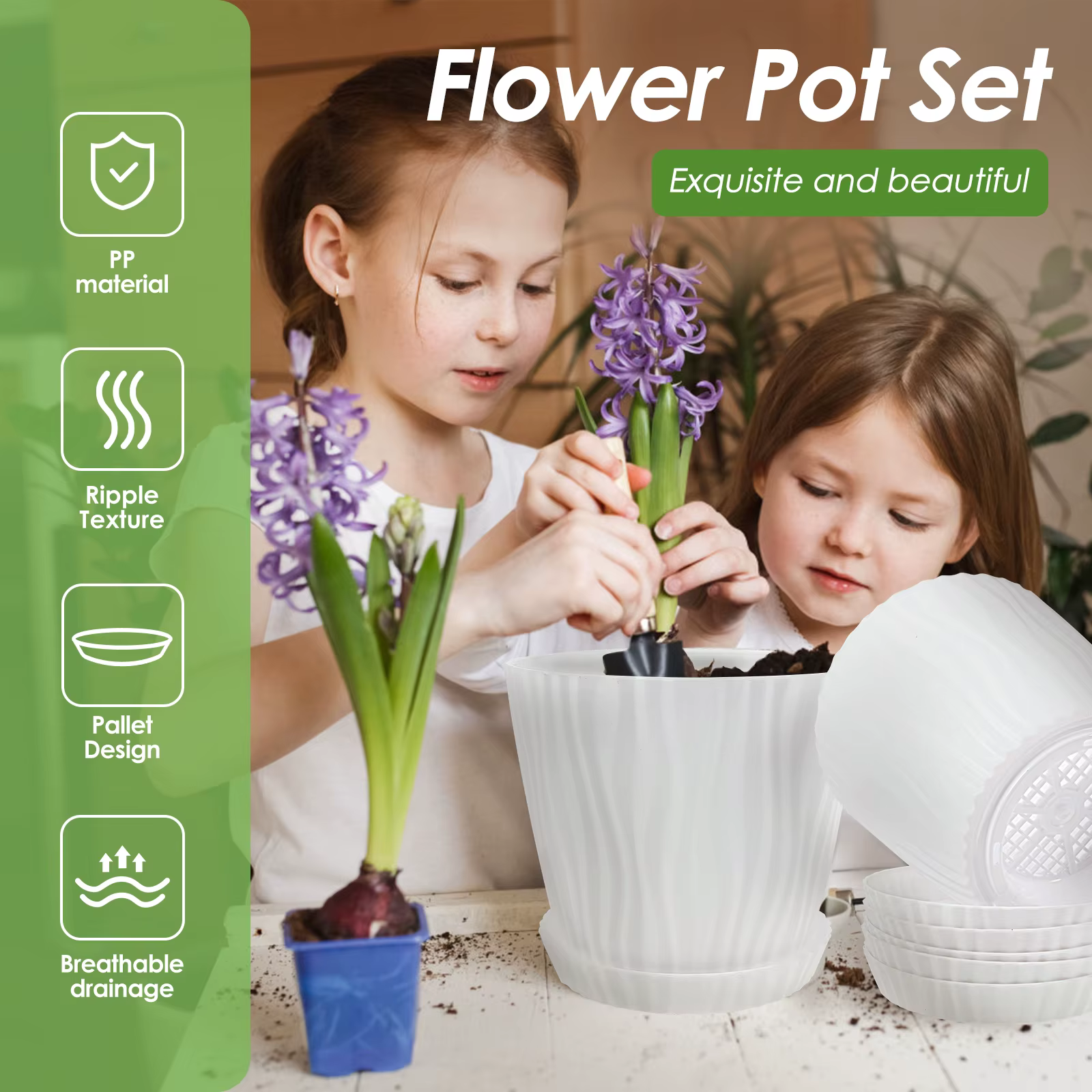 Ensemble de pots de fleurs polyvalents épais