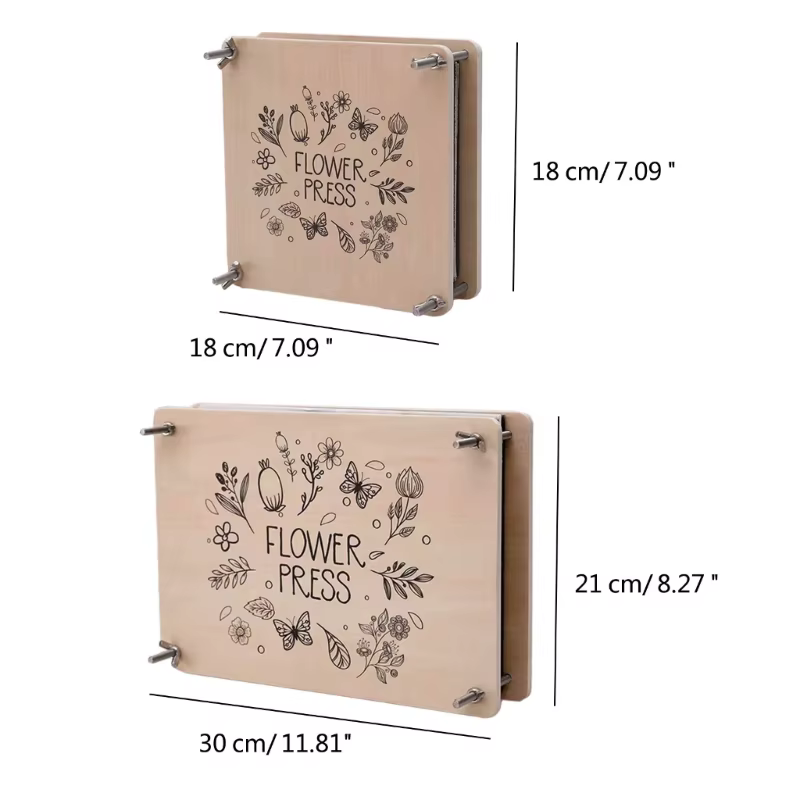 Kits presse à fleurs en bois pour adultes enfants, Kits conservation fleurs plantes en bois pour adultes, à à