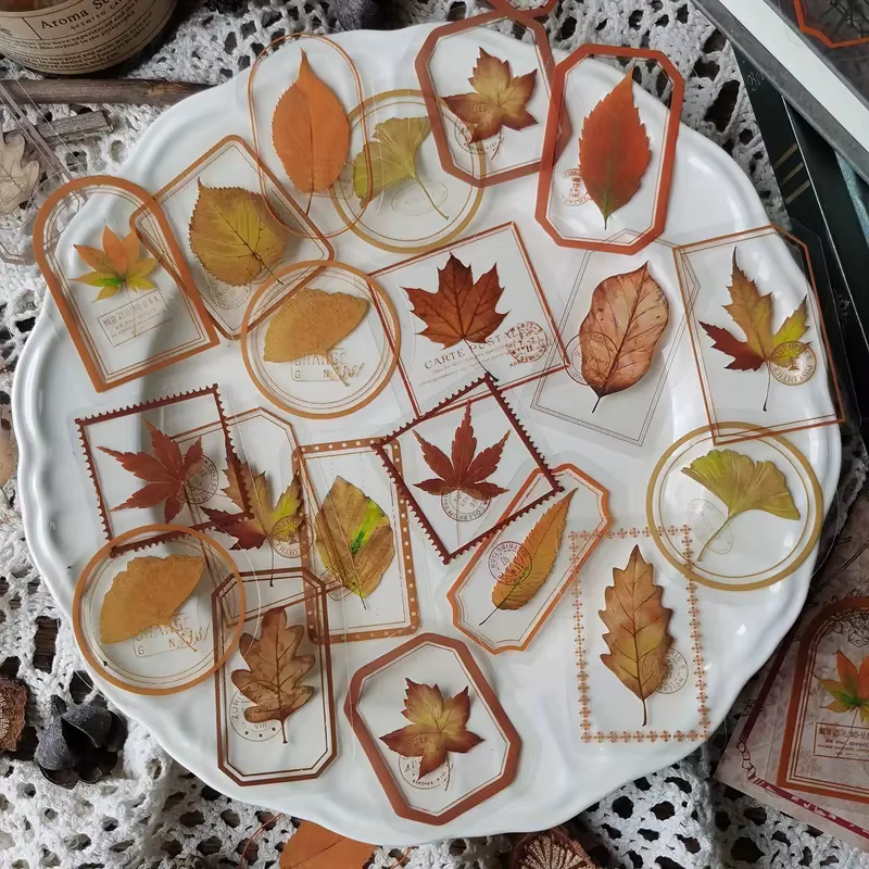 JIANQI 30 pièces/paquet Vintage fleur plante cadre autocollants esthétique créativité décor indésirable Journal Scrapbooking fournitures