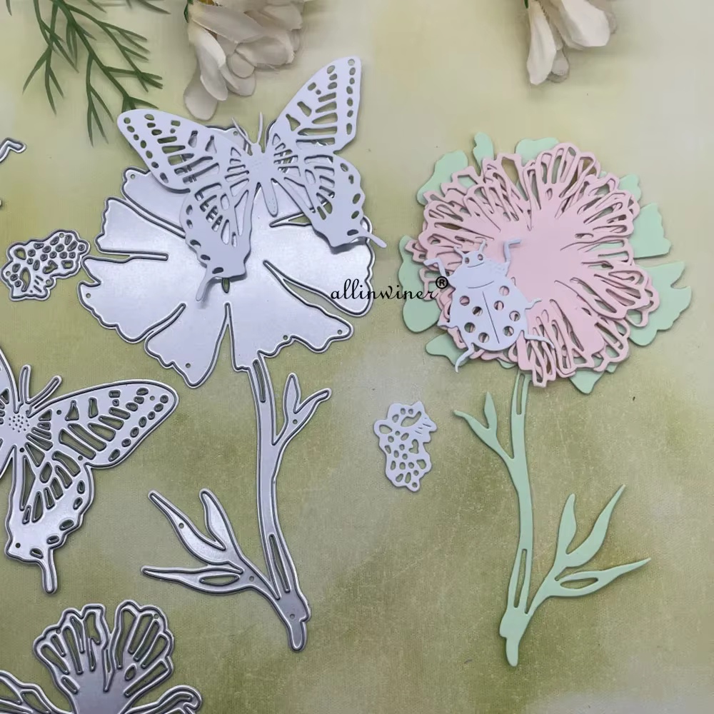 Matrices de découpe en métal motif papillon floral pour scrapbooking DIY, gaufrage décoratif, et modèles de découpe artisanale