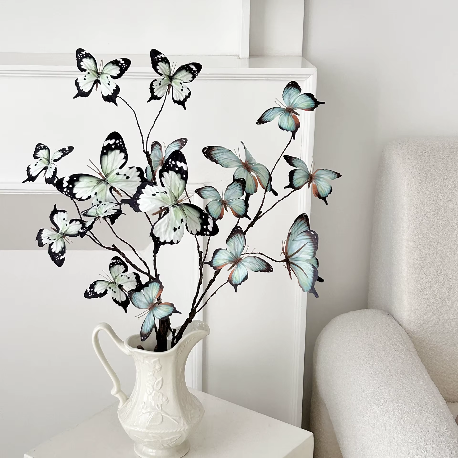 Fleurs papillon artificielles de 27.6 pouces