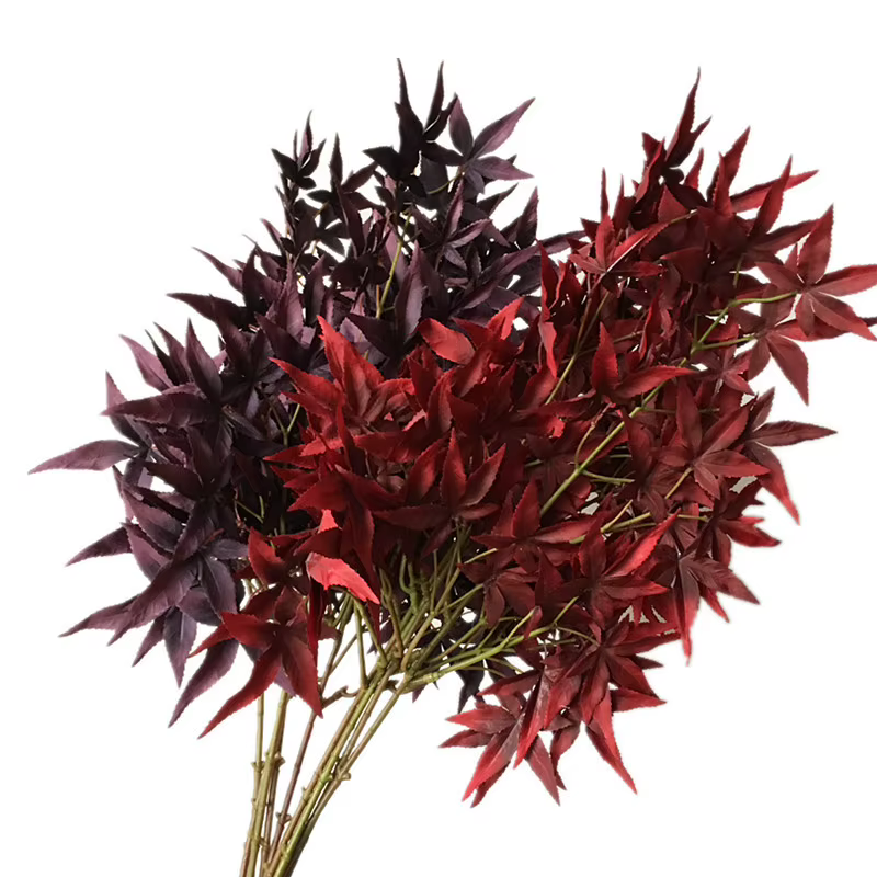 Fausse fleur artificielle en cuir chevelu d'érable