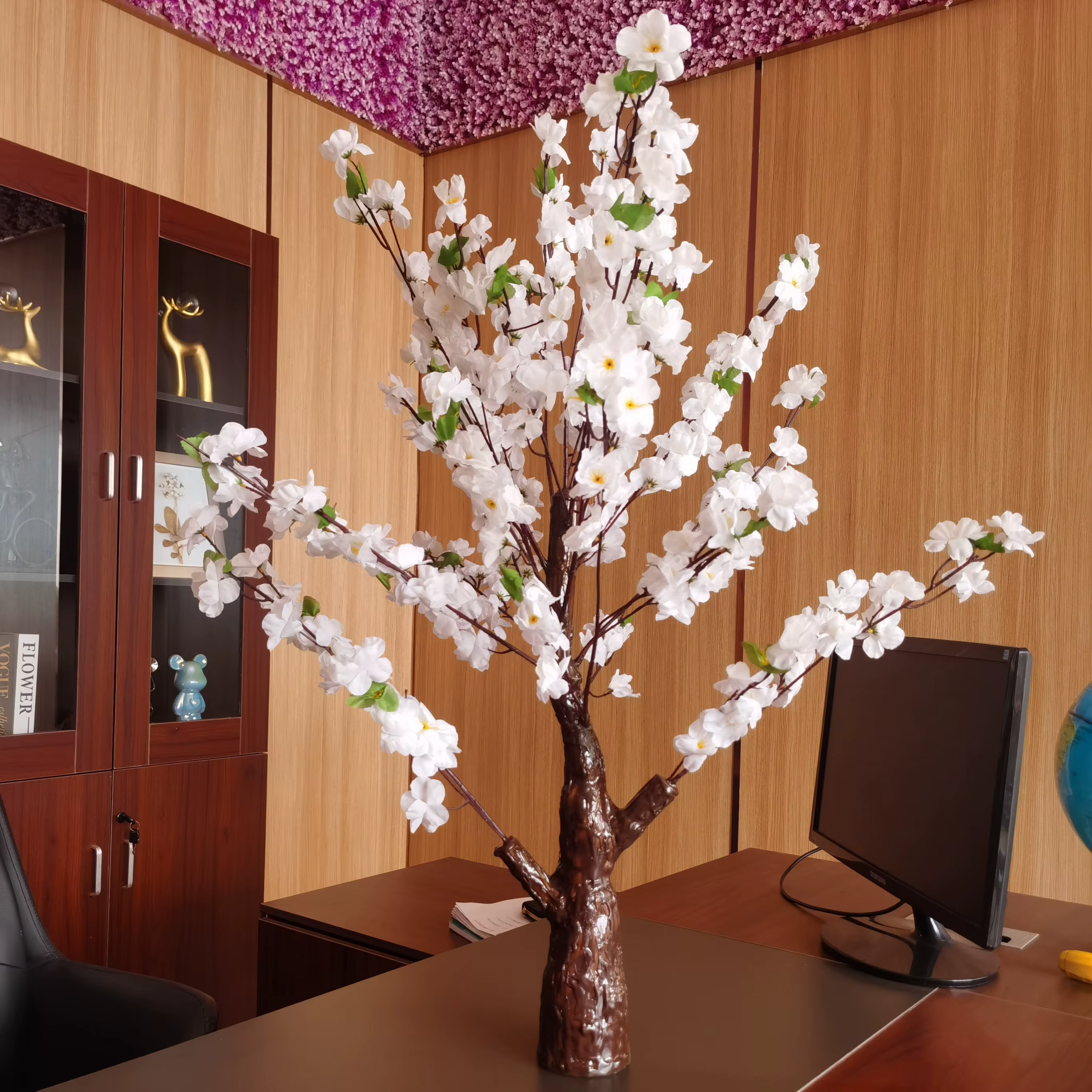 Arbre de Table Artificiel Blanc pour ixde Mariage, Simulation de Fleurs