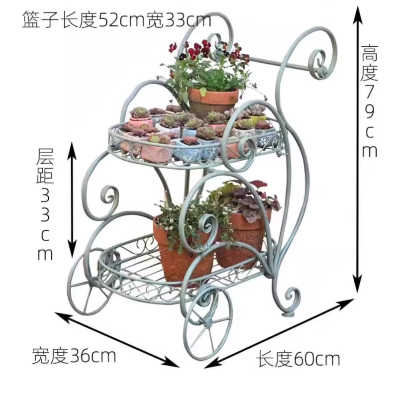Chariot de jardin Portable en fer