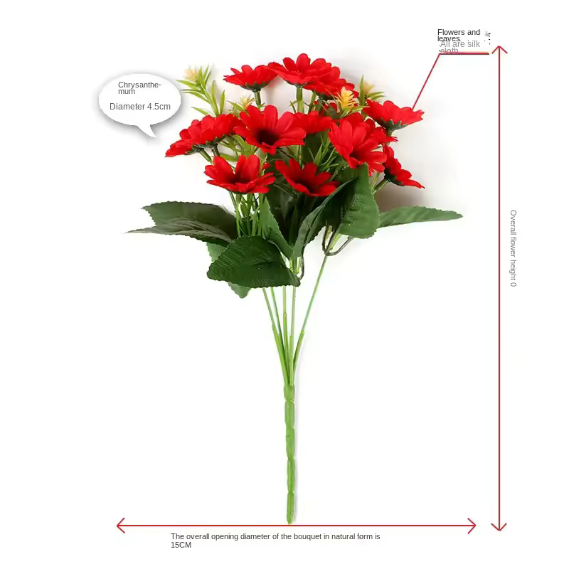 5 Tiges de fleurs artificielles marguerites