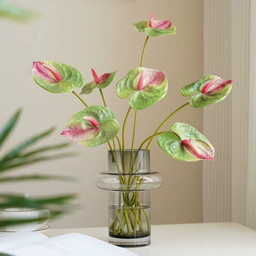 Bouquet de fleurs de lys d'anthroium artificiels de 24 pouces