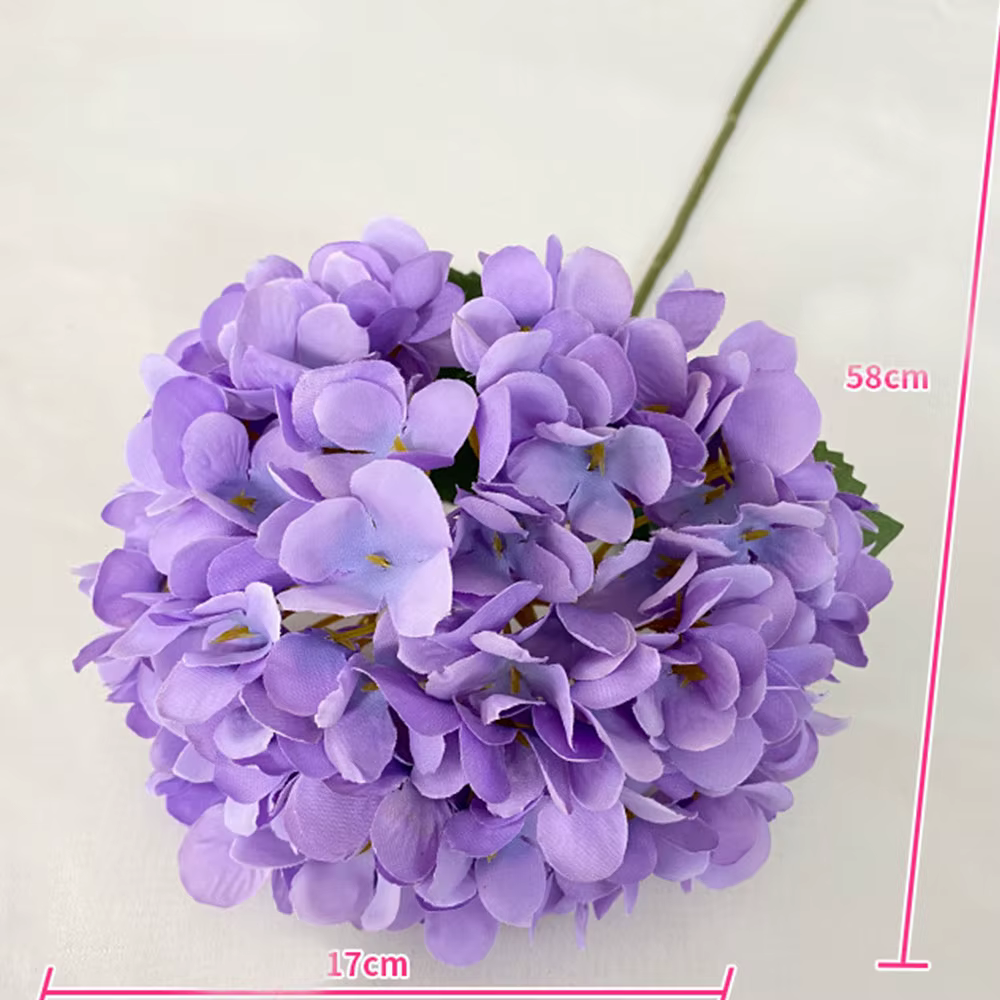 Vase d'hortensia artificiel en soie