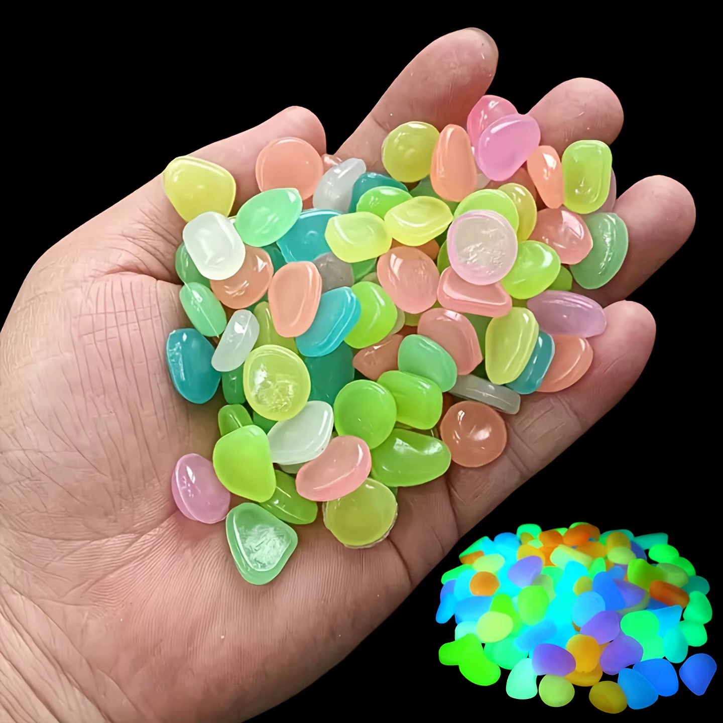 Pierres de jardin scintillantes en résine