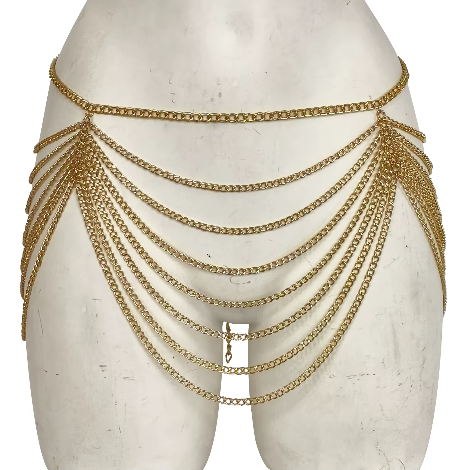 Chaîne de taille décorative pour jupe midi sexy, chaîne de taille à pampilles, accessoires pour fille audacieuse, chaîne de taille ajourée
