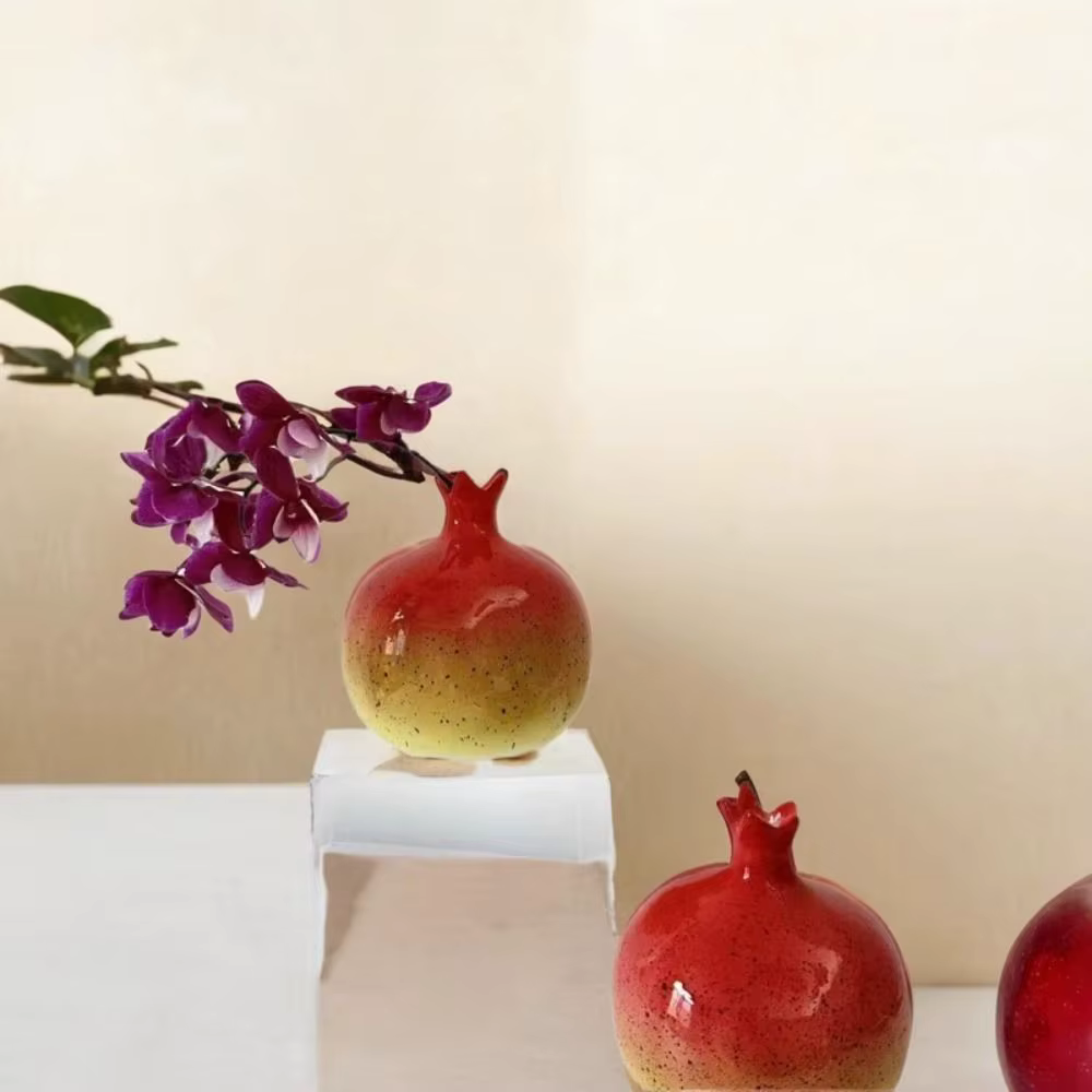 Vase en céramique citron grenade
