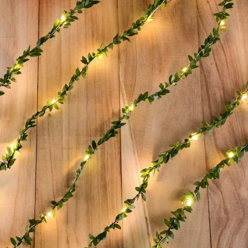 Guirlande lumineuse LED 2M en feuilles d'eucalyptus