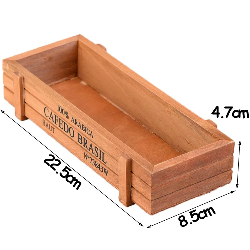 1 pot décoratif en bois pour plantes succulentes