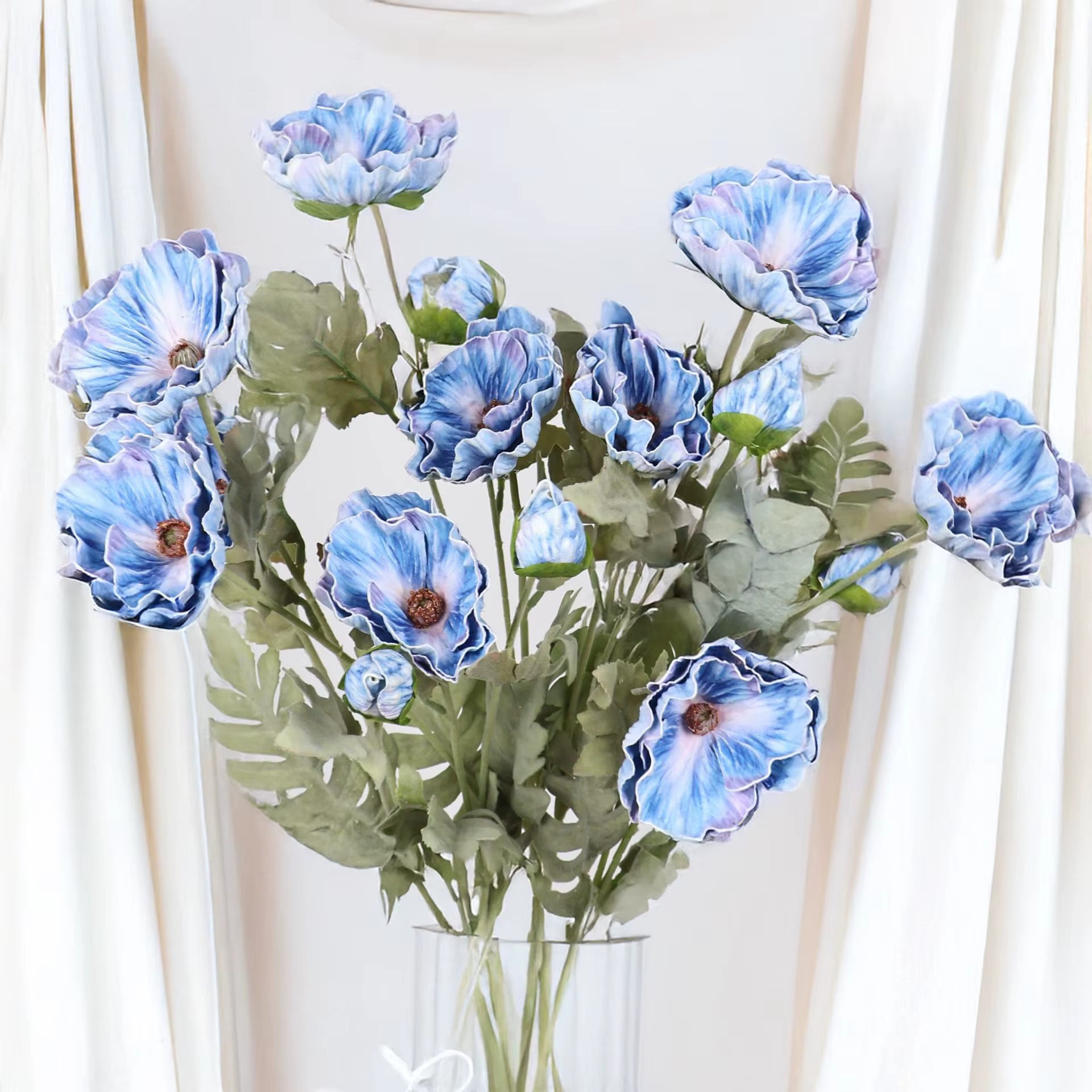 Fleur de coquelicot artificielle en fausse soie
