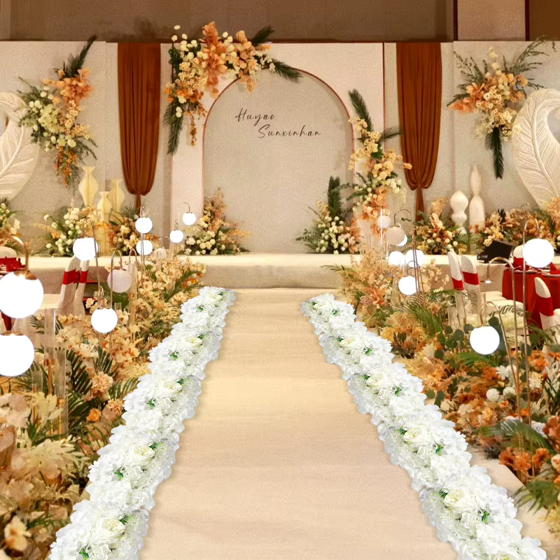 Arrangements de fleurs artificielles 2026 pour décorations de mariage en extérieur