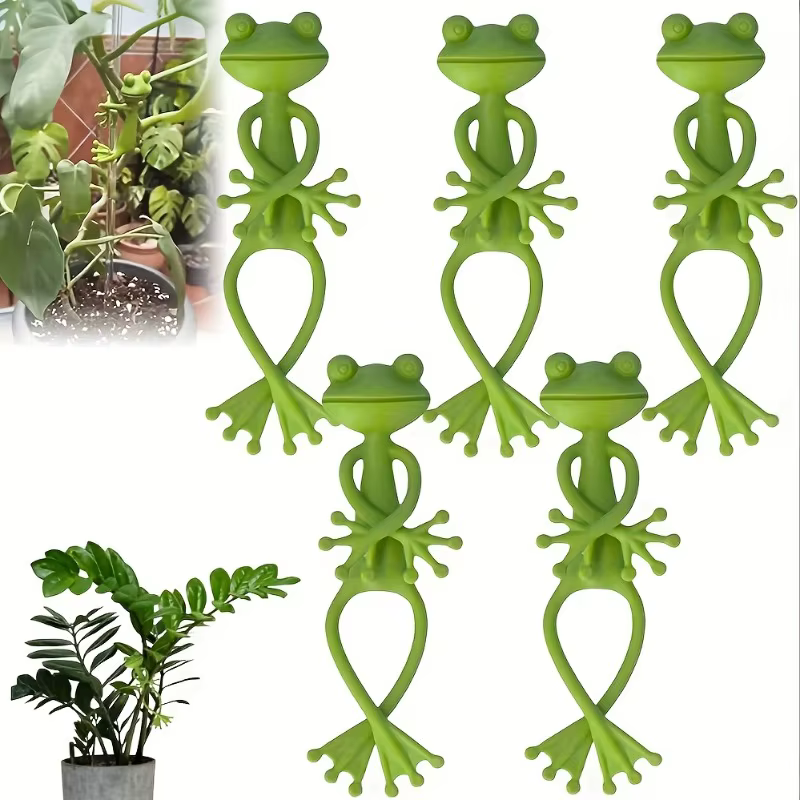 Support pour plantes grenouille vertes