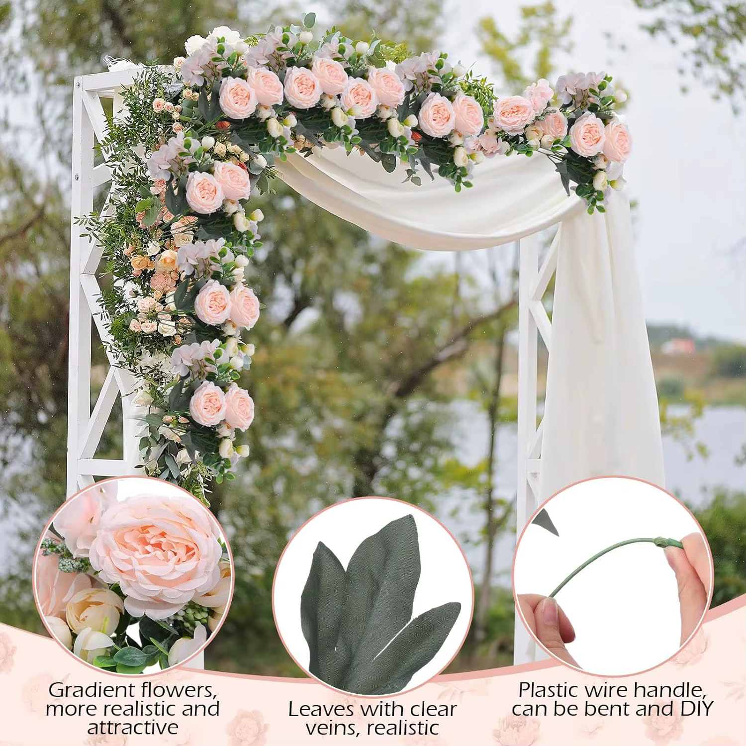 Fleur Artificielle en Soie Pivoine Hortensia Décoration Maison Jardin Extérieur Mariage Couronne de Mariée Accessoires Bouquet Accessoire Très Vendu