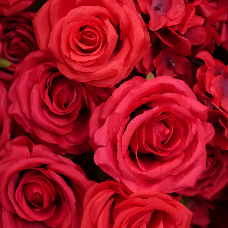 Série rouge Rose fleur rangée décor KT conseil réception de mariage toile de fond Arrangement Floral fournitures photographie accessoires A 875201
