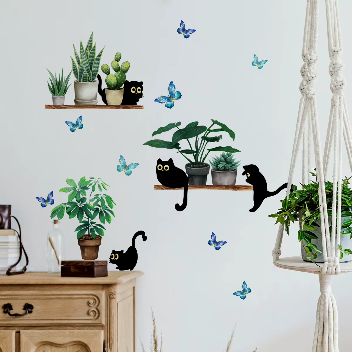 Autocollant Mural plante verte en pot