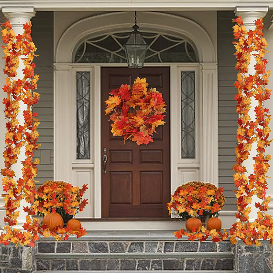 Plante artificielle Smaple Feuille De Vigne Fleur Halloween Guirlandes De Mariage Maison Chambre Porte Jardin Décorations Extérieures Festival BRICOLAGE Cadeaux