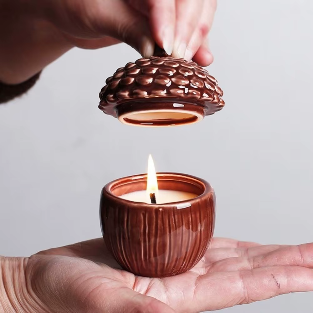 Pot de rangement décoratif multifonctionnel en céramique avec couvercle