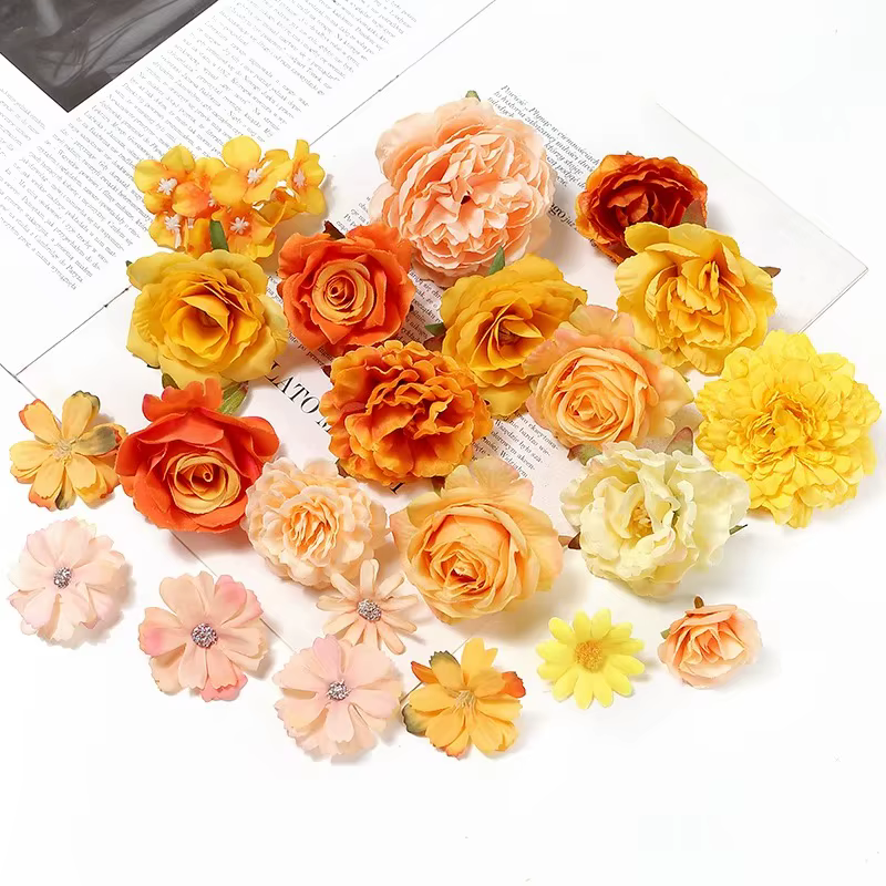 Roses artificielles mélangées Orange