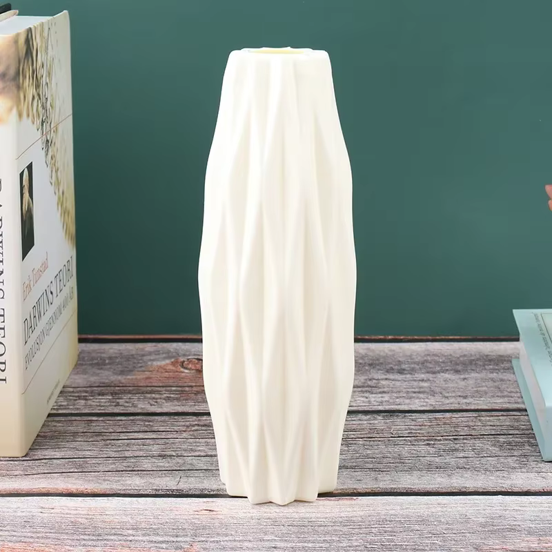 Vase de fleur en plastique blanc pour la décoration de la maison