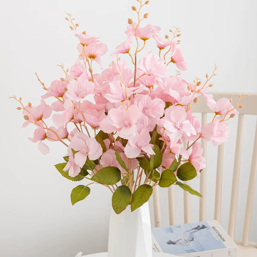 Fleurs artificielles Soie Magnolia Cour Extérieure Mariage Bouquet De Mariée Vase Maison Chambre Décor De Table Festival Joli Arrangement