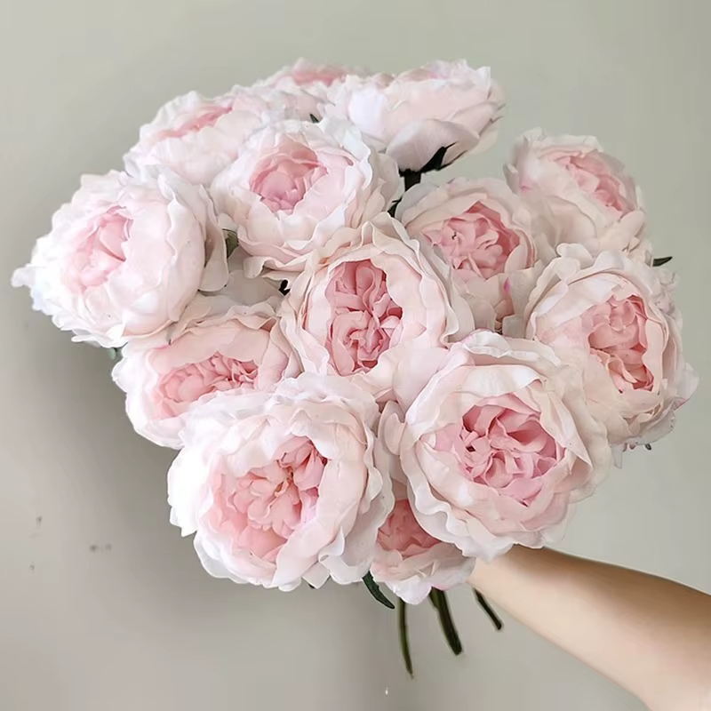 3 pièces de fleurs artificielles de pivoine hydratantes au toucher réel
