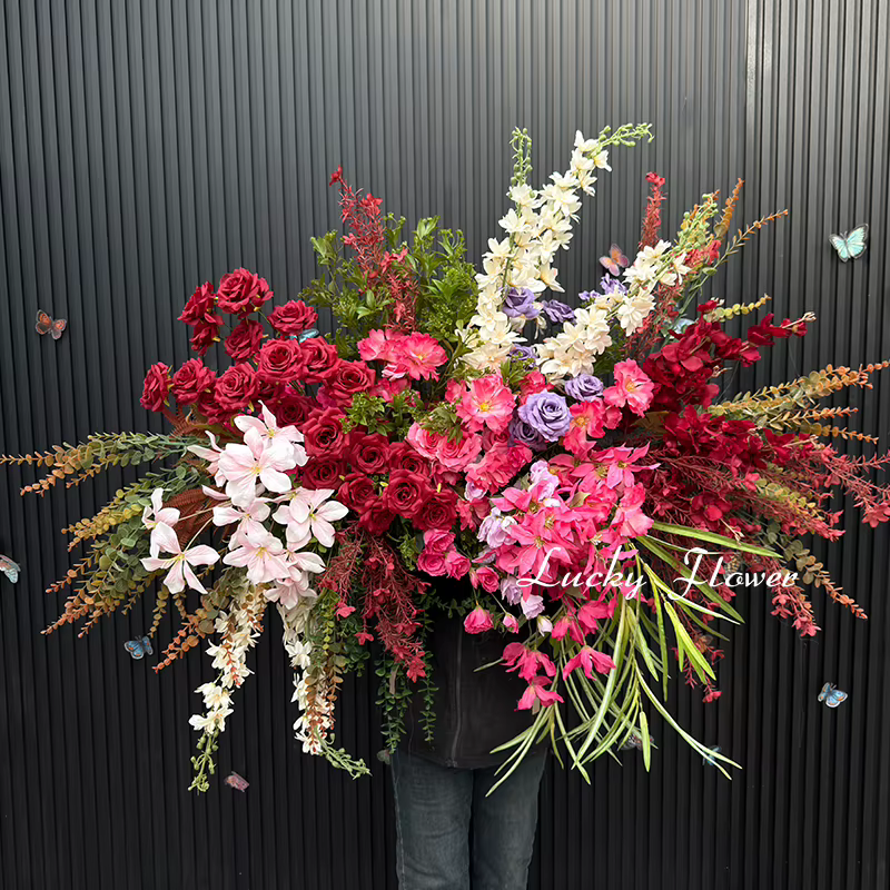 Grandes fleurs artificielles couleur rose